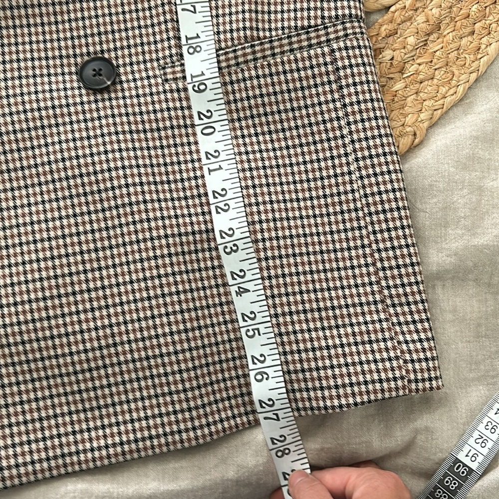 MANGO Patterned Wrap Check Blazer. Size S - Picture 7 of 16